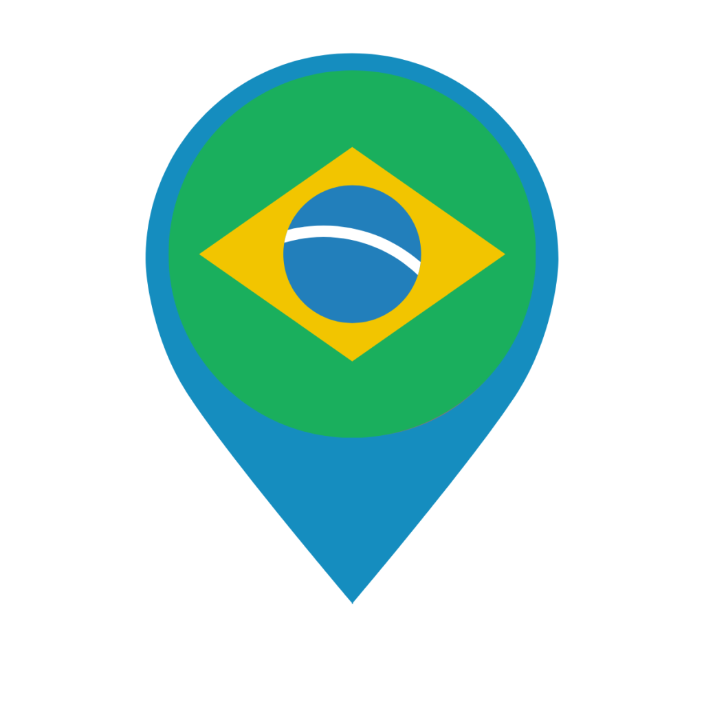 Brazil flag on map pin
