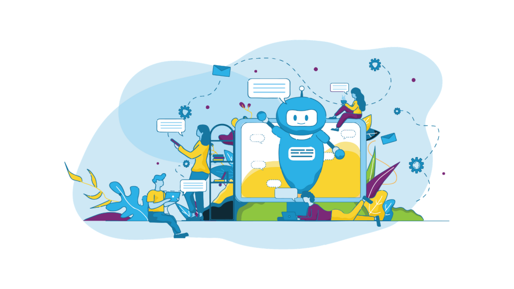 People using a chatbot