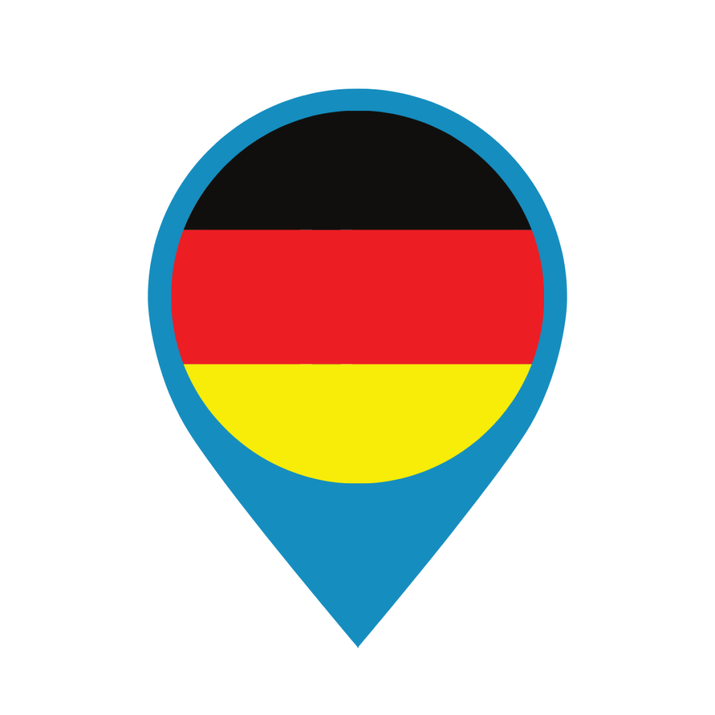 Germany flag on map pin