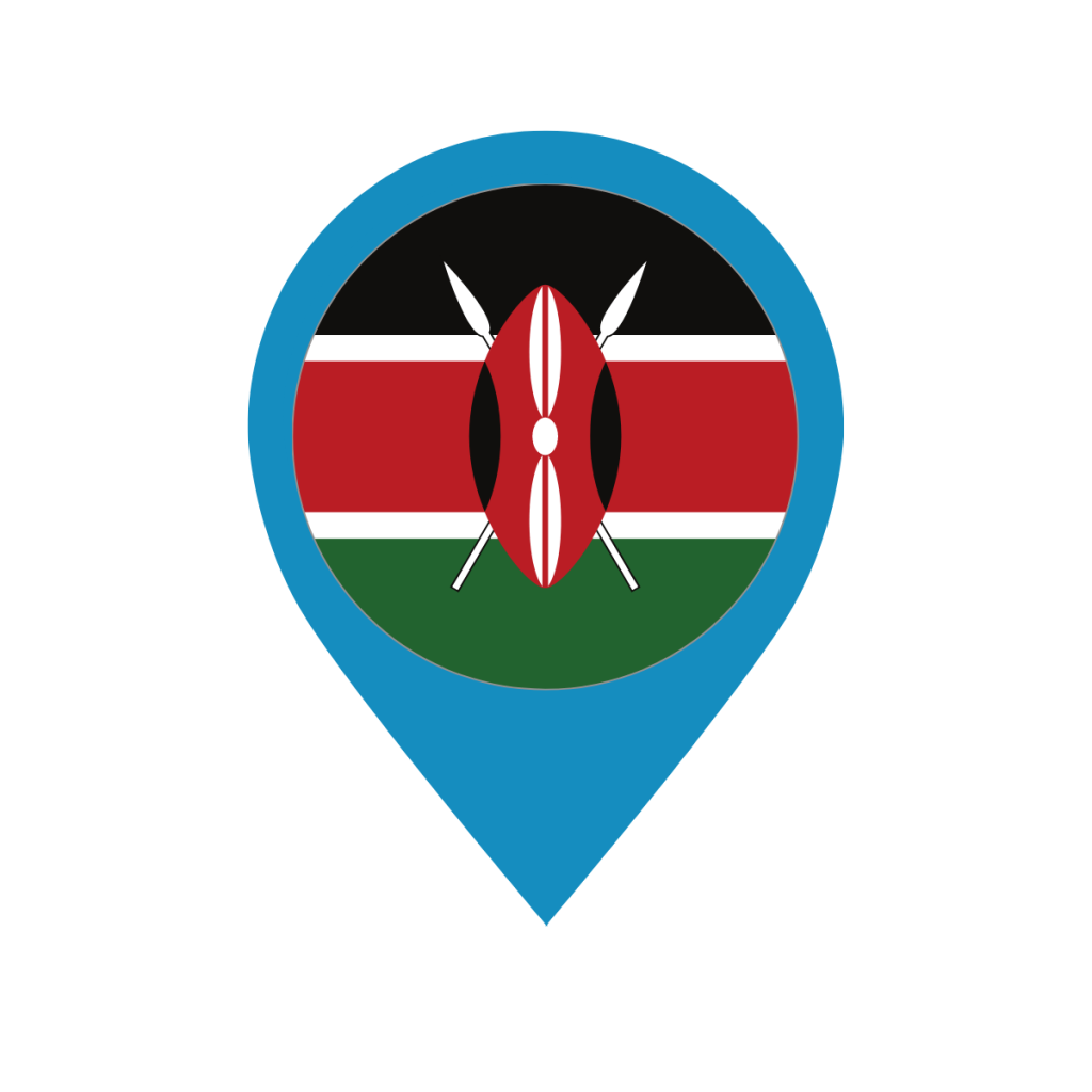 Kenya flag on map pin