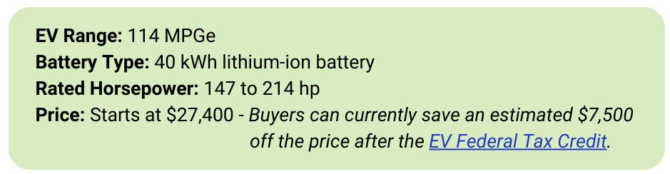 2022 Nissan Leaf Specs