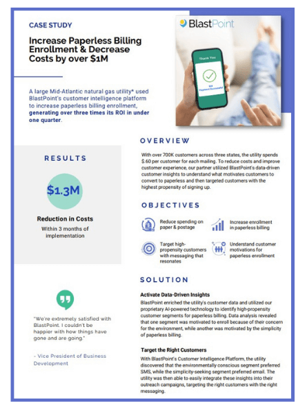 Case Study: Increase paperless billing enrollment