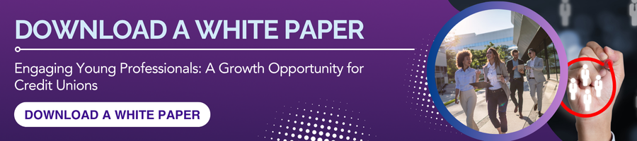 Young professional white paper banner